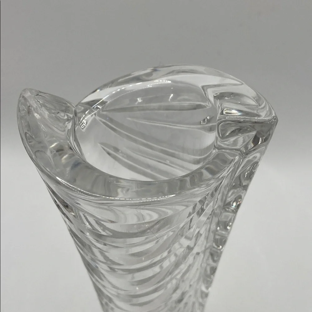Vintage Cut Crystal Spiral Bud Rose Vase Made In Germany